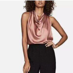 REISS women's Harley drape Bow back Jumpsuit